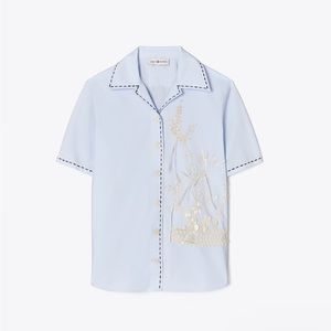 Tory Burch - Embroidered Camp Shirt